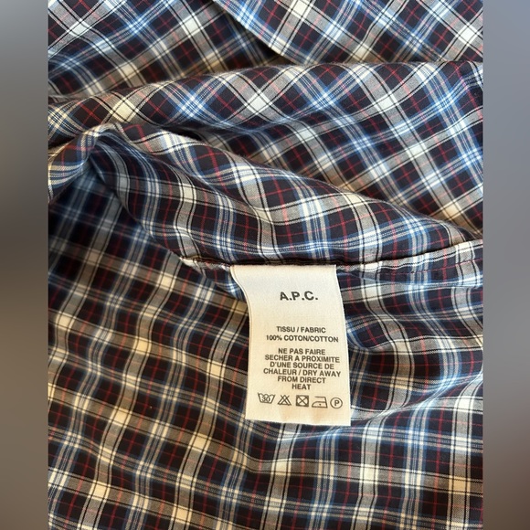 A.P.C. Button down plaid shirt. Excellent condition/doesn’t fit. Never wore it. - Picture 5 of 6